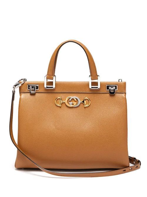 Gucci - Zumi Medium Leather Handbag - Womens - Beige