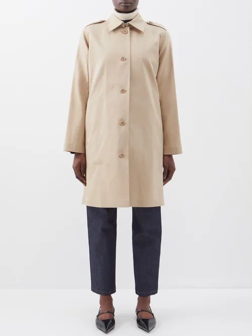 Justine Cotton-canvas Trench Coat - Womens - Beige
