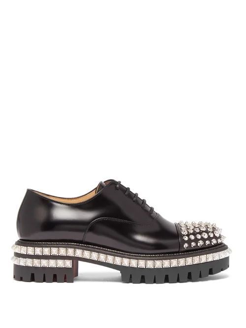 Kings Road Studded Leather Oxford Shoes - Womens - Black