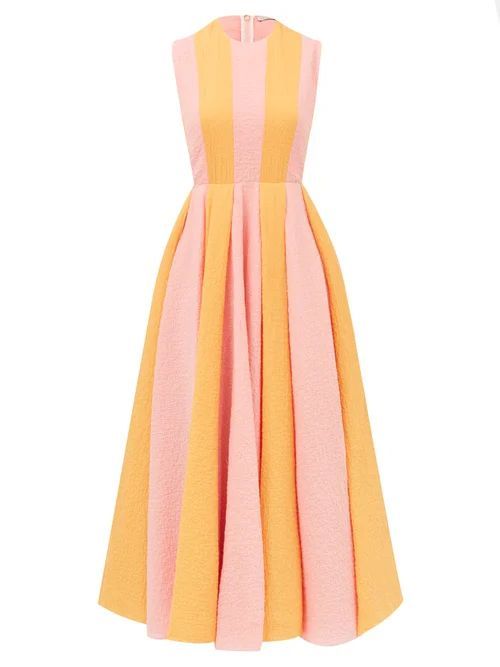 Junie Striped Cotton-blend Seersucker Dress - Womens - Pink Multi
