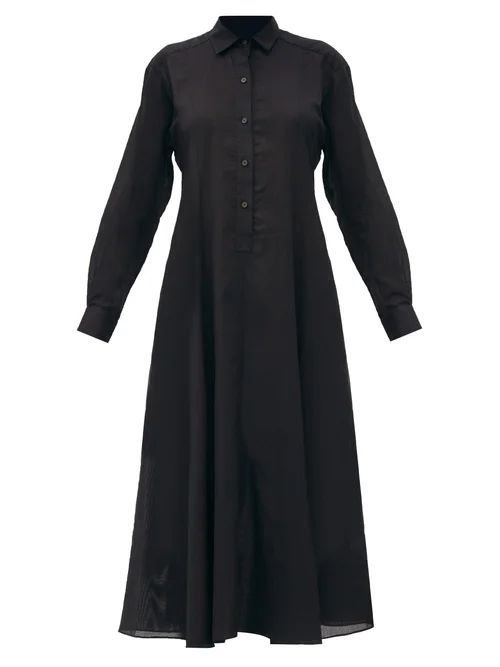 Fallon Cotton-voile Shirt Dress - Womens - Black