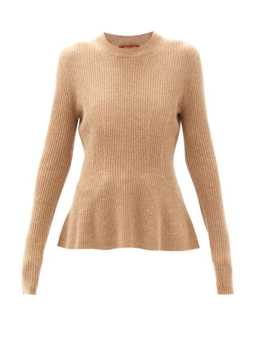 Frankie Flared Ribbed Cashmere Sweater - Womens - Beige