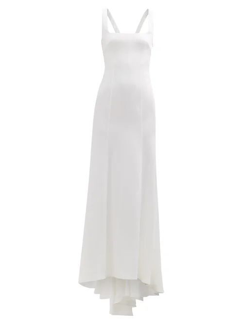 Hampshire Square-neck V-back Crepe Dress - Womens - White