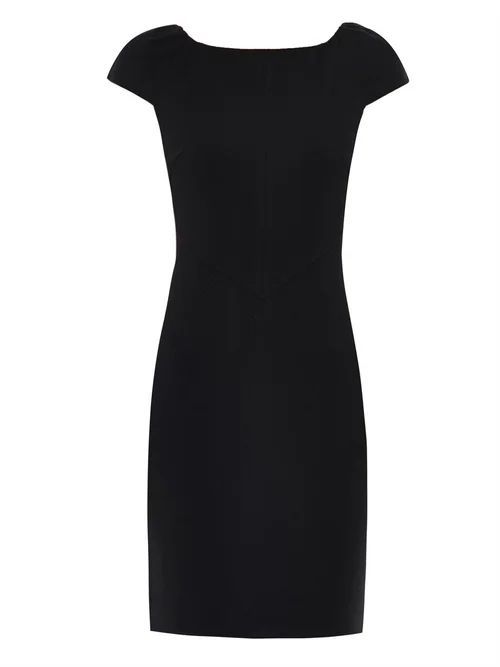 Helen Cap-sleeve V-back Dress - Womens - Black