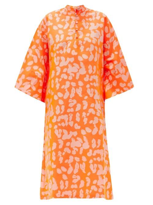 La Vie Style House - No. 530 Leopard-print Kaftan - Womens - Orange