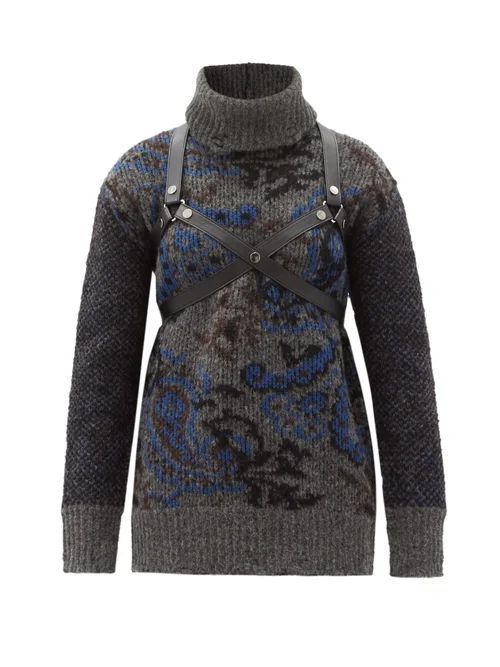 Harness Harness Paisley-jacquard Wool Sweater - Womens - Grey