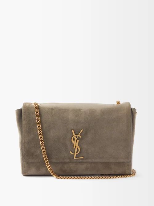 Kate Reversible Suede And Leather Shoulder Bag - Womens - Khaki