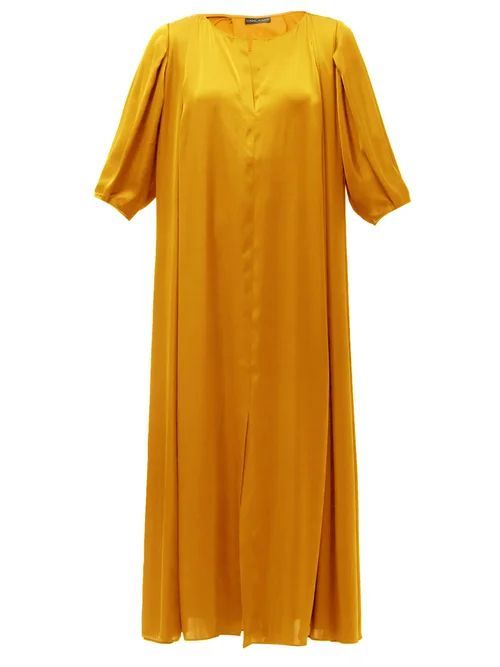 Honeysuckle Belted Satin Dress - Womens - Copper