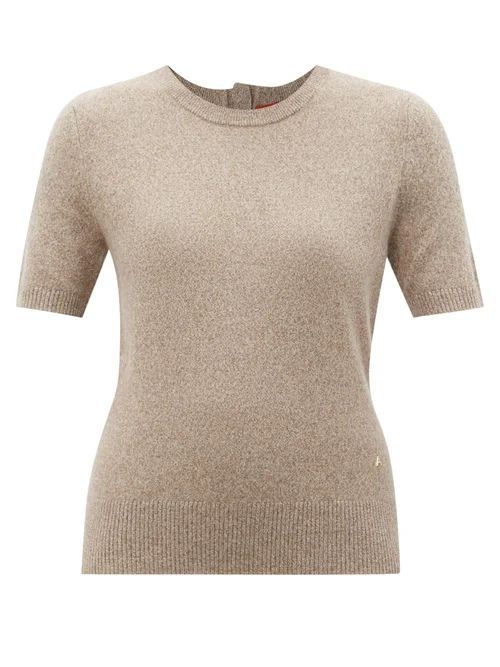Hubbard Button-back Cashmere Sweater - Womens - Brown Multi