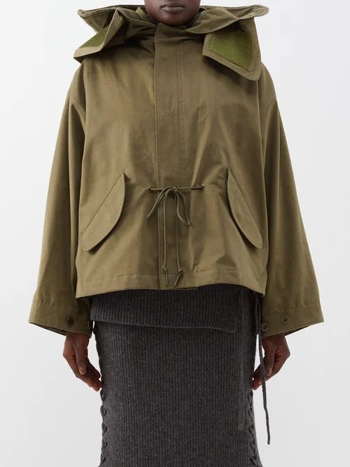 Gunn Faux Shearling-lined Cotton Hooded Jacket - Womens - Khaki