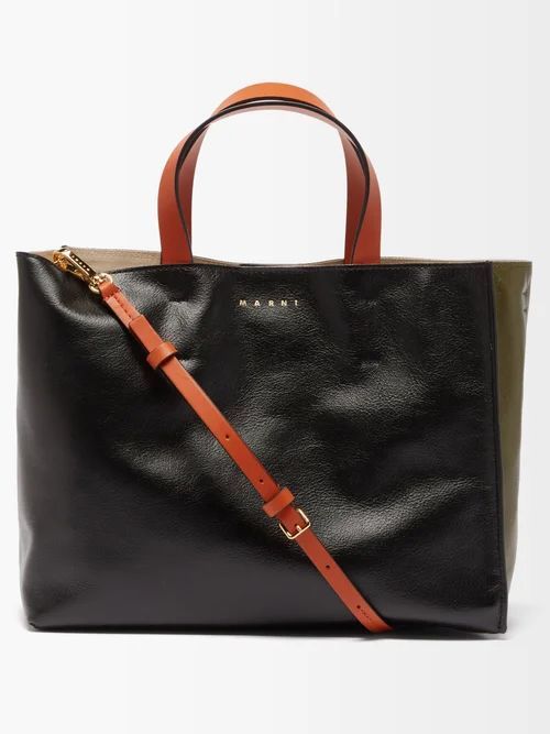 Museo Leather Tote Bag - Womens - Black Multi