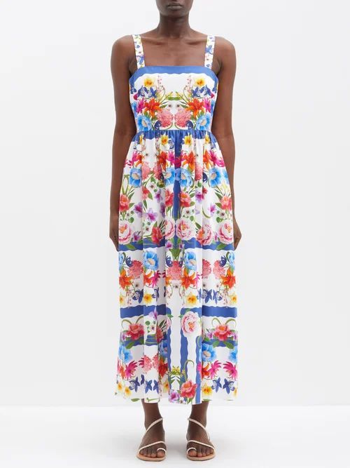 Ninet Floral-print Cotton Dress - Womens - Multi