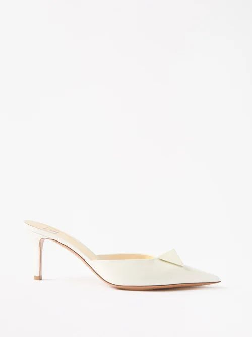 One Stud 70 Leather Mules - Womens - Ivory
