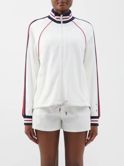 Love Morgan Zip-up Organic-cotton Track Jacket - Womens - White Multi