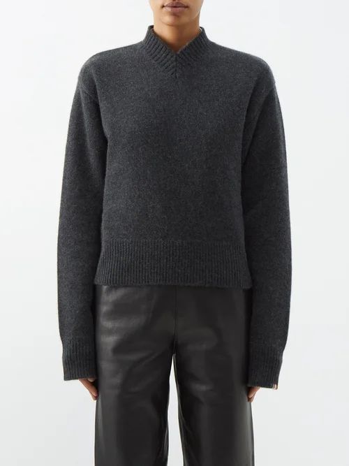 No.254 Demi High-neck Cashmere Sweater - Womens - Dark Grey