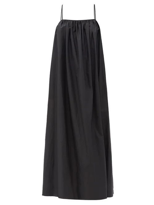 Matteau - Low-back Cotton-poplin Maxi Dress - Womens - Black