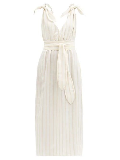 Mara Hoffman - Calypso Striped Linen-blend Dress - Womens - Cream Stripe