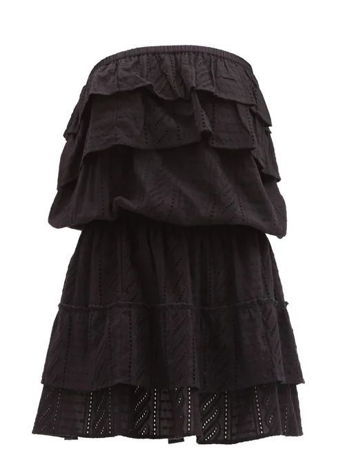 Melissa Odabash - Mia Ruffled Strapless Cotton Sun Dress - Womens - Black