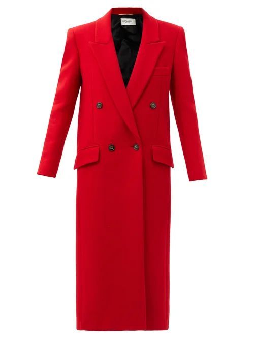 Longline Felted Cashmere-blend Coat - Womens - Red