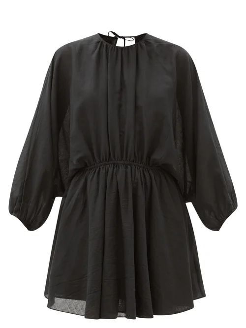 Loup Charmant - Kitta Open-back Organic-cotton Mini Dress - Womens - Black
