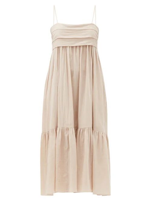 Loup Charmant - Iliana Bow-back Organic-cotton Dress - Womens - Light Pink
