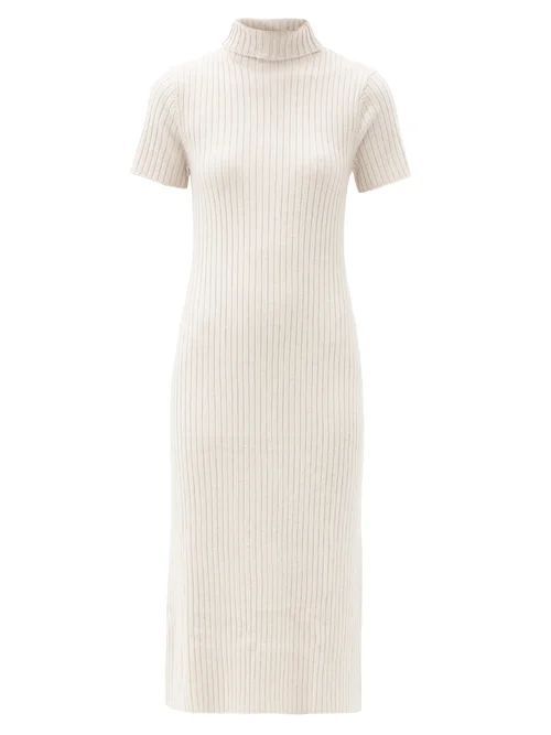 Lilou Roll-neck Ribbed Wool-blend Sweater Dress - Womens - Beige