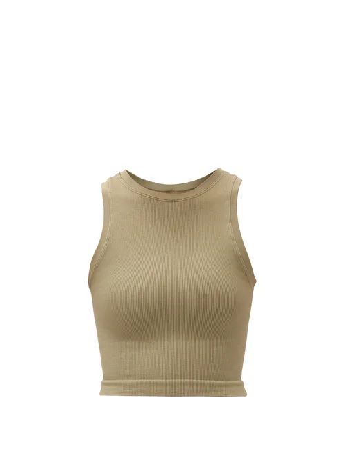 Prism² - Luminous Ribbed Stretch-jersey Tank Top - Womens - Green