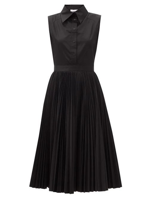 Ophelia Piqué-panelled Cotton-poplin Shirt Dress - Womens - Black
