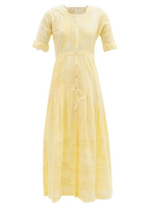Loveshackfancy - Edie Tie-dyed Cotton Poplin Maxi Dress - Womens - Yellow