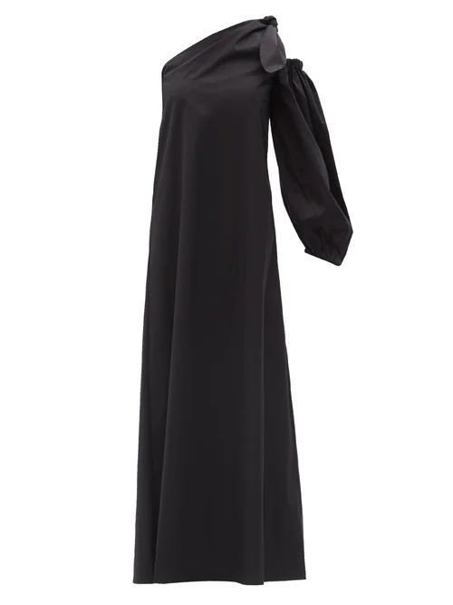 Lucette Cotton-blend Poplin Maxi Dress - Womens - Black