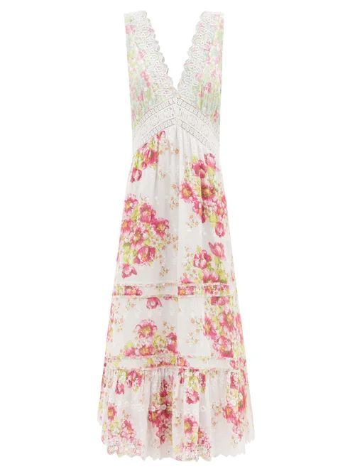 Oakley Floral-print Cotton Dress - Womens - Pink Multi