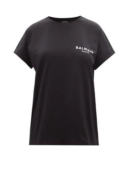 Logo-print Cotton-jersey T-shirt - Womens - Black
