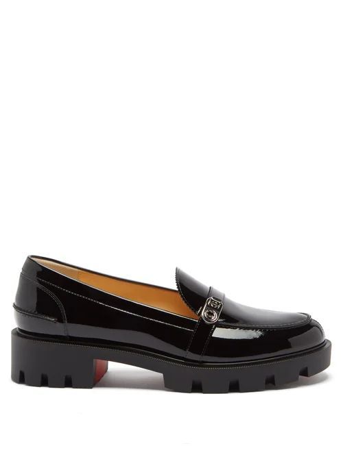 Lock Woody Patent-leather Loafers - Womens - Black
