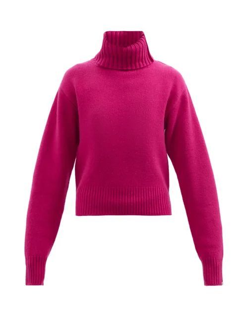 No.188 Happy Roll-neck Stretch-cashmere Sweater - Womens - Fuchsia