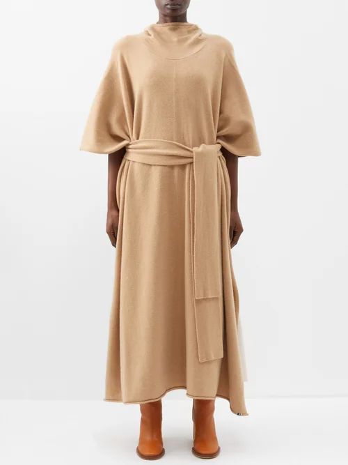 No.245 Go Hooded Stretch-cashmere Maxi Dress - Womens - Camel