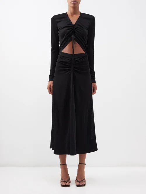 Rilia Cutout Jersey Midi Dress - Womens - Black