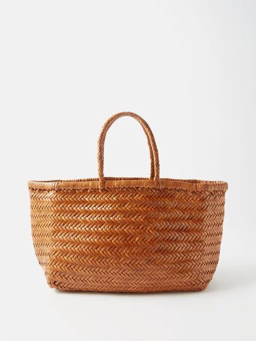 Triple Jump Large Woven-leather Basket Bag - Womens - Tan