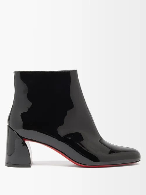 Turela 55 Patent-leather Ankle Boots - Womens - Black