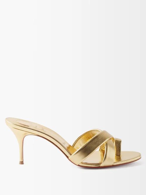 Simply Me Metallic-leather Mules - Womens - Gold