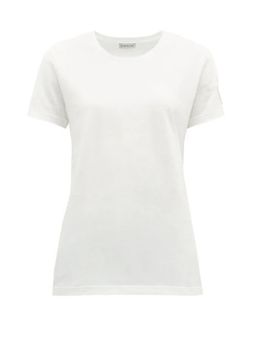Velvet-logo Appliqué Cotton-jersey T-shirt - Womens - White