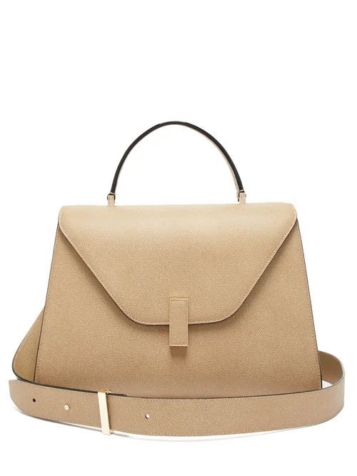 Valextra - Iside Large Leather Top-handle Bag - Womens - Beige