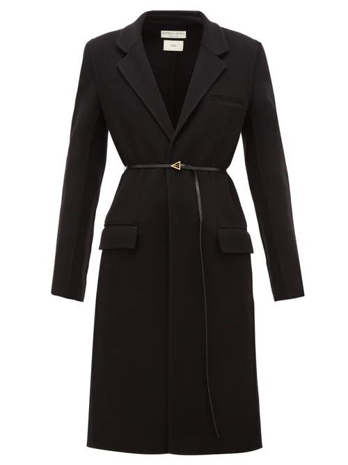 Single-breasted Belted Cashmere Coat - Womens - Black