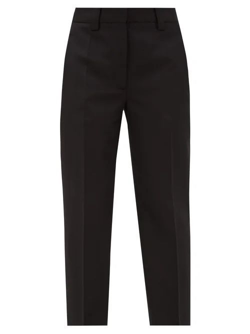 Str02 Cropped Grain-de-poudre Trousers - Womens - Black