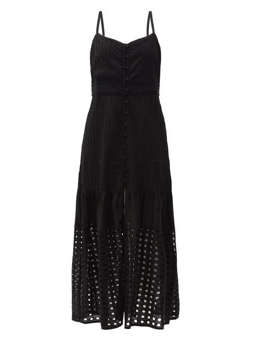 Solid & Striped - The Tilda Pintuck-pleated Cotton-poplin Dress - Womens - Black