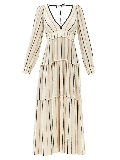 Theodora Striped Cotton-blend Cheesecloth Dress - Womens - Yellow Stripe