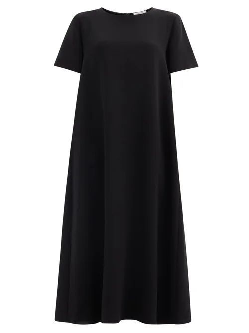 Robi Short-sleeved Cady Dress - Womens - Black