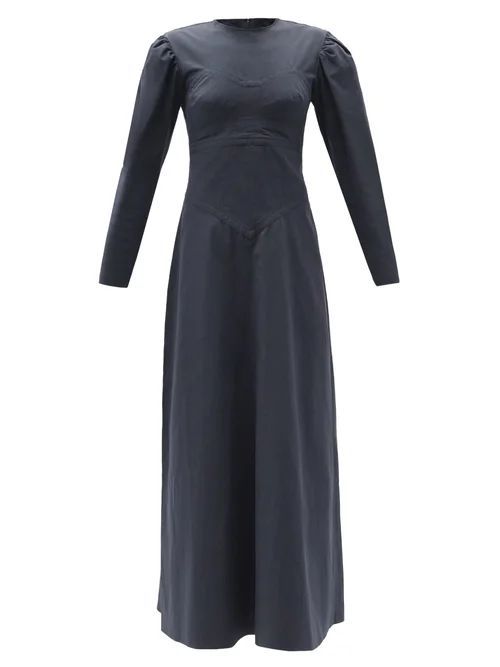 Taylin Panelled Cotton Maxi Dress - Womens - Black