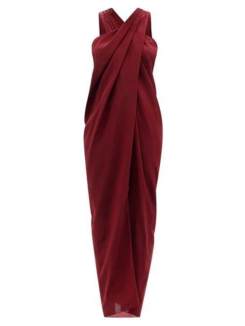 Thea - The Nyx Crossover Silk Crepe De Chine Dress - Womens - Red