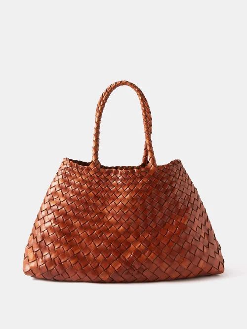 Santa Croce Large Woven-leather Basket Bag - Womens - Tan