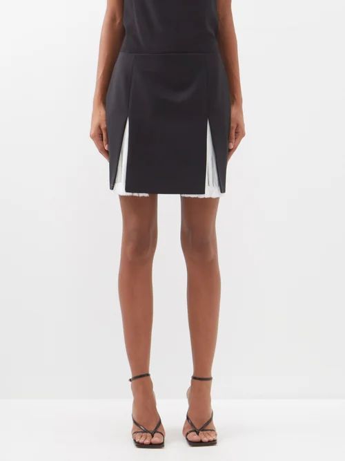 Paloma Wool-blend Mini Skirt - Womens - Black White